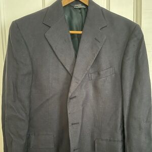 Ralph Lauren Navy Tweed Linen Sportcoat